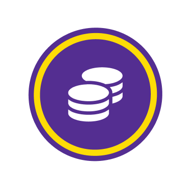 Price guarantee - Holiday Extras. A circular icon with coins